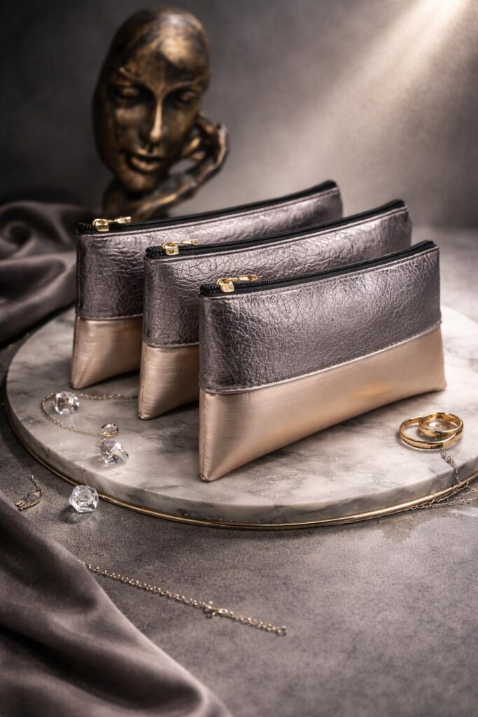 marka sunum ürünleri ile şık cüzdan ve çanta kullanımı